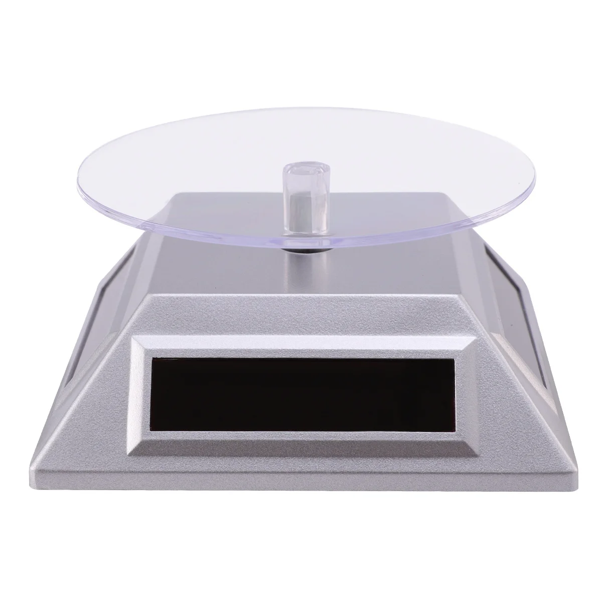 

3 Layer Solar Rotating Showcase Silver 360 Automatic Turntable Jewelry Necklace Bracelet Watch Phone Display Solar Showcase