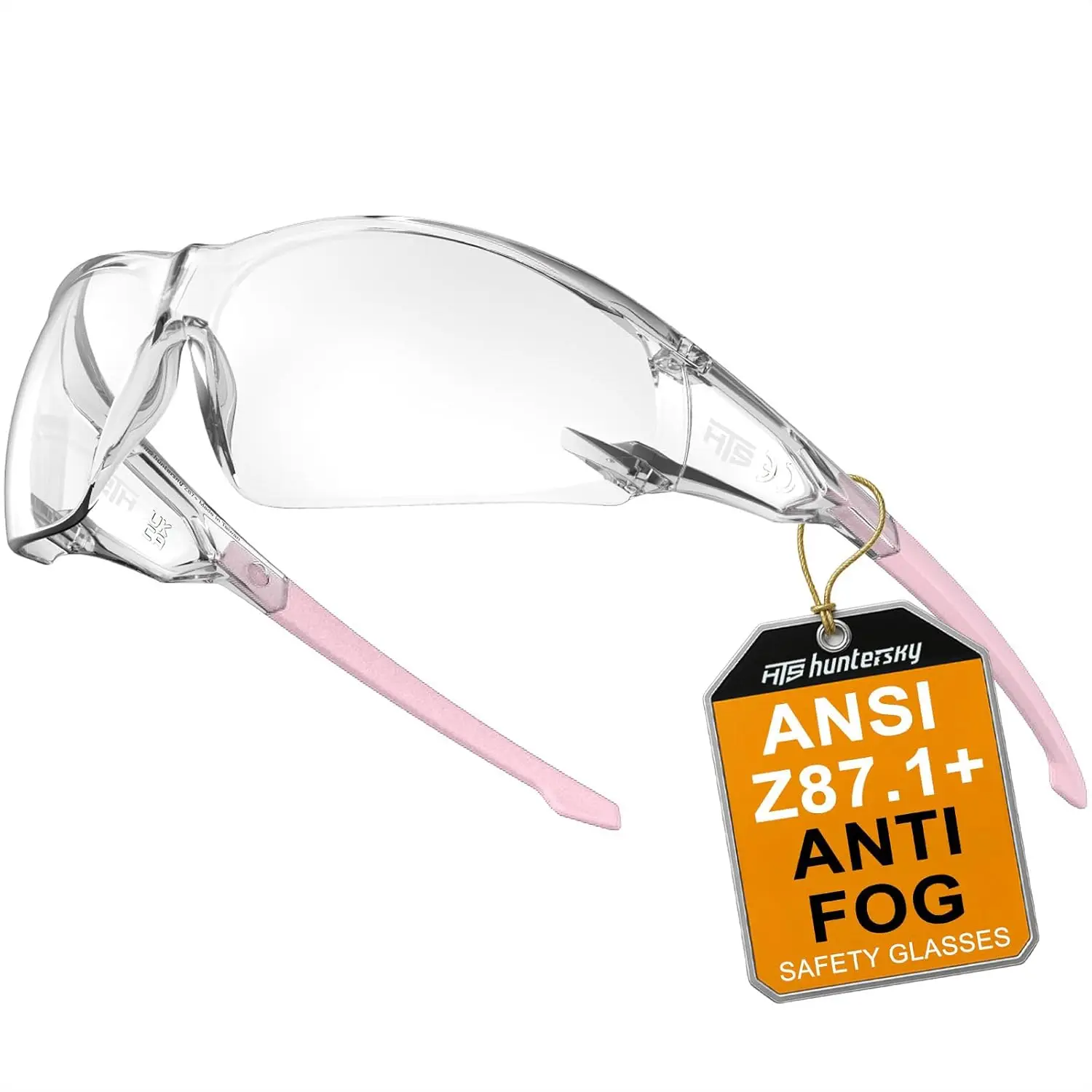 

ANSI Z87.1 Anti-Fog Clear Safety Glasses for Pickleball, Baseball, Lab Chemistry, Scratch Resistant