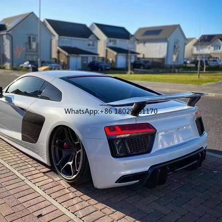 R8 2017 -2020 Droge Koolstofvezel Achterspoiler Vleugel Diffuser Lip Voor Audi R8 Automodel