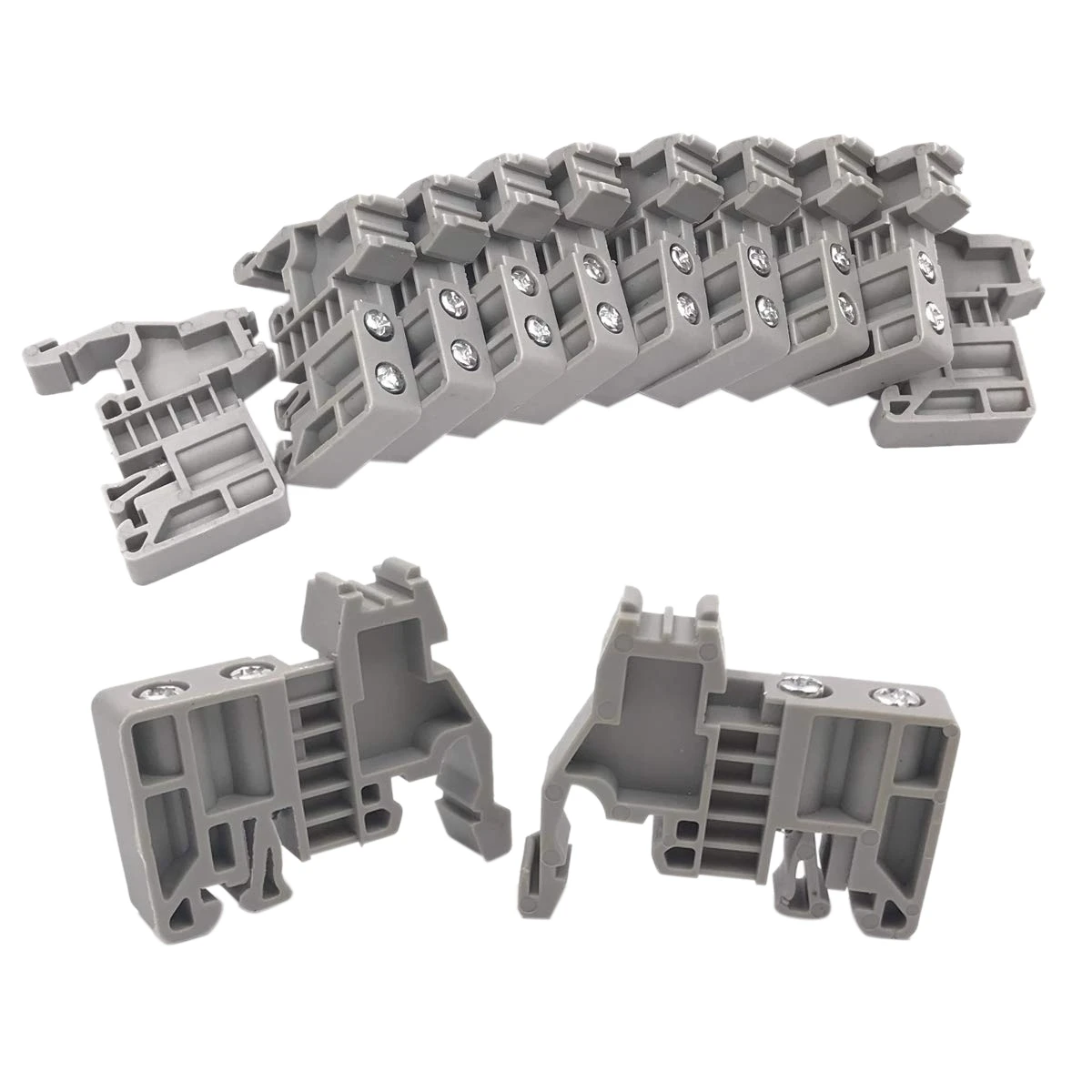 

E/Uk Din Rail Terminal Blocks End Stopper Bracket Grey,Terminal Block Connector(Pack Of 100)