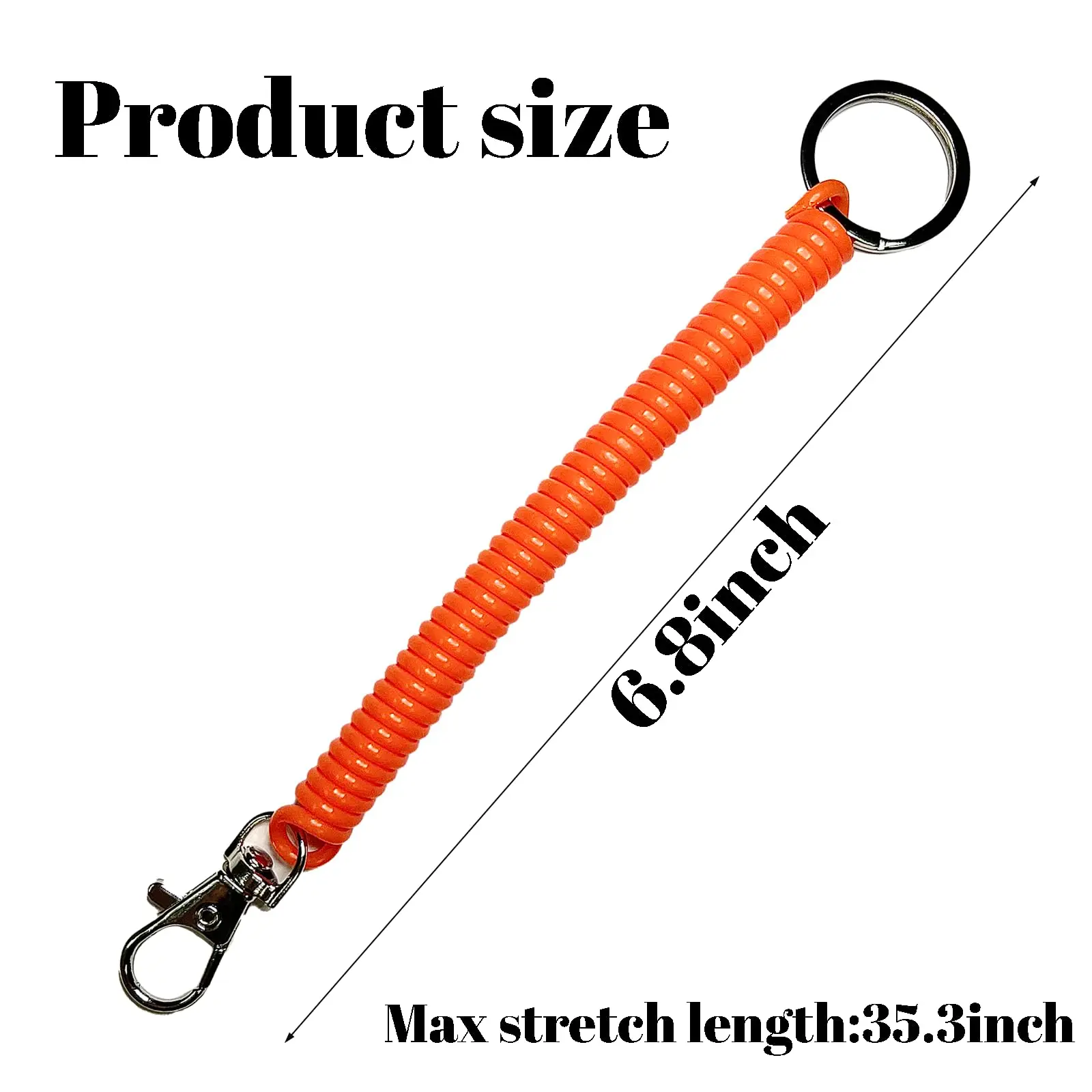 20 Pack Retractable Coil Springs Keychain Coil Cord Key Chain Holder Lanyard Theftproof Anti-lost Stretch Cord Safety Key Rings