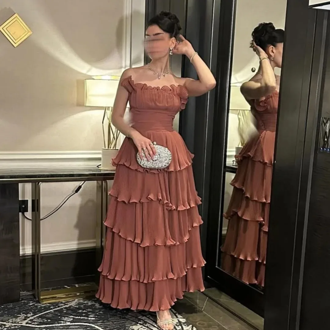 

Indie Customized Elegant Sleeveless Evening Gown Strapless Party Prom Gowns Pleated Tulle Ankle-Length Formal Occasion Dress