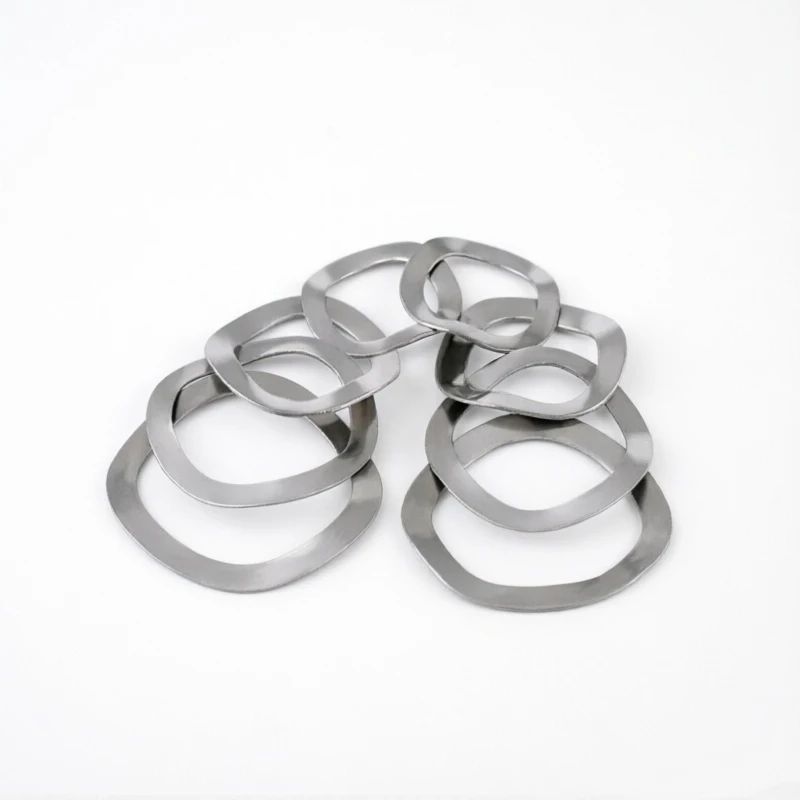 304 SS Wave Spring Washer Manganese Steel Bearing Gasket M3-M51 Anti-Loosening Fastener for Machinery Industrial Equipment