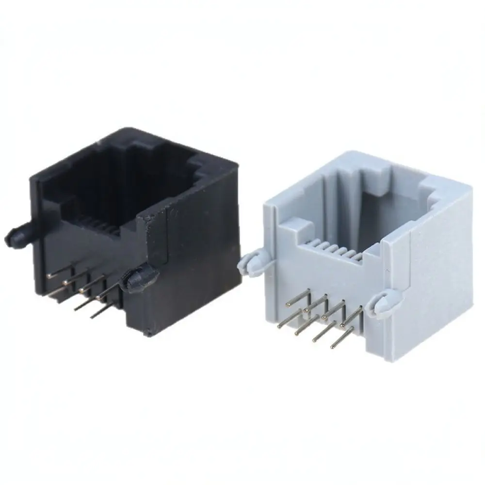 Telephone RJ11 RJ45 Port 8P8C Modular Jack Gray Wall Socket Network Ethernet Connector Data Signal Interface Module