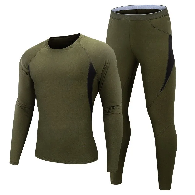 Winter Thermal underwear Men Base Layer Long Johns Thin Fleece Compression Sports Tight Shapewear Clothing size S to 3XL