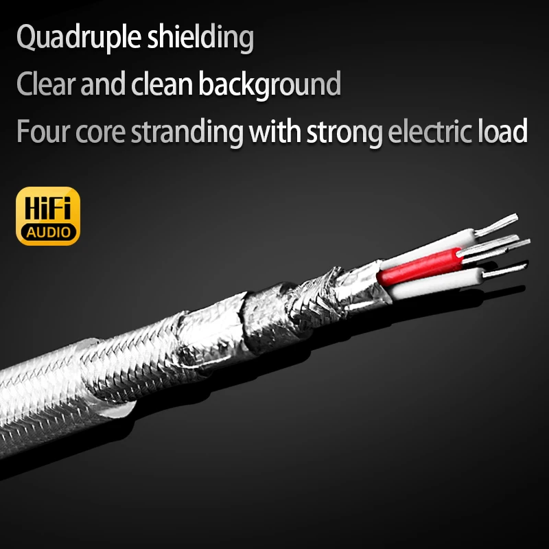 HiFi UK QED XLR Audio Cable High Purity OFC Plated Silver with Quad Shielding  Noise-free 2XLR Male Cable for Mixer Microphone