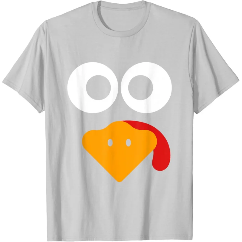 Thanksgiving Cute Turkey Face Printed Pattern Design Casual Men's T-shirt