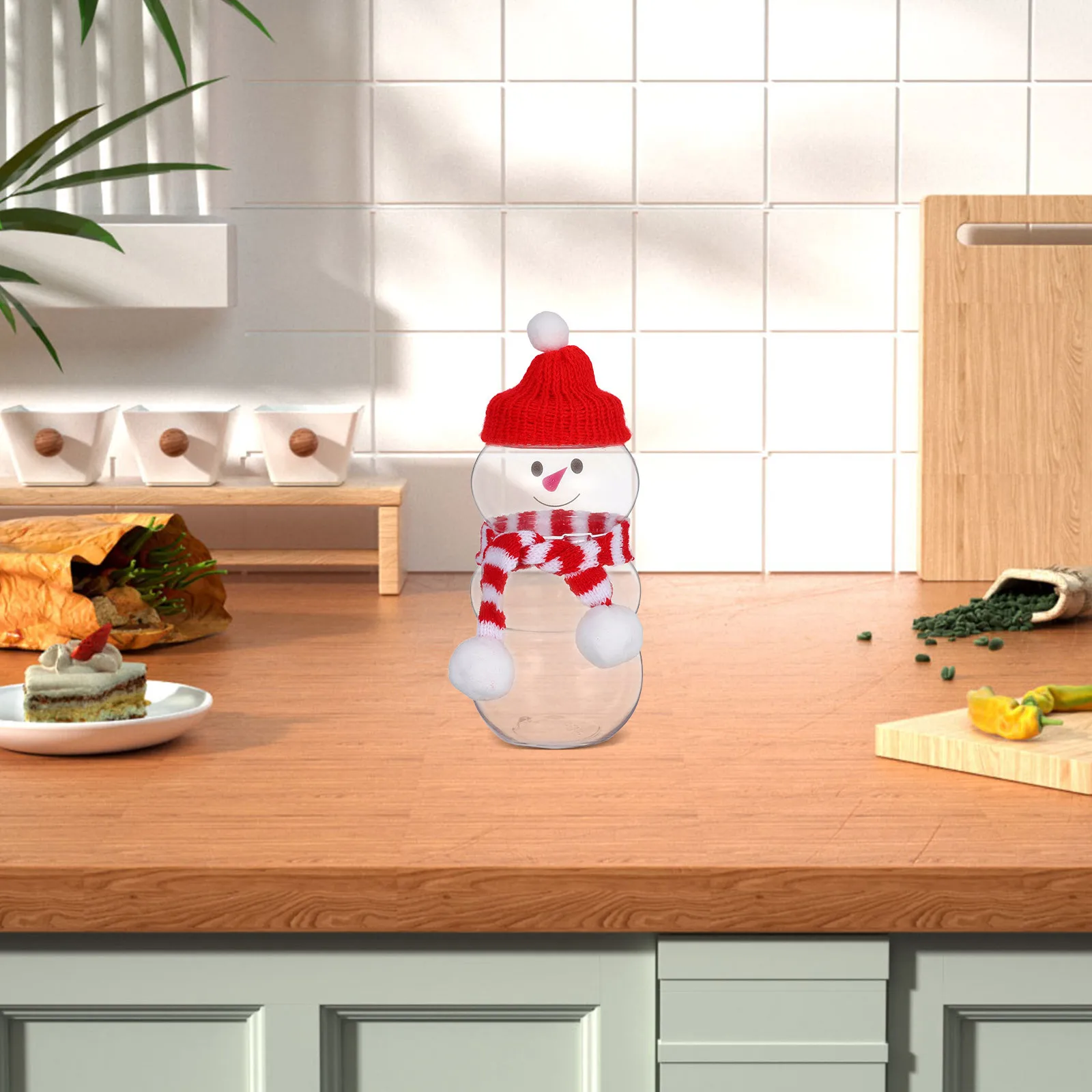 

6Pcs Christmas Snowman Juice Bottles 500ml Refillable Milk Candy Containers Party Beverage Holiday Decor Christmas Juice Bottle