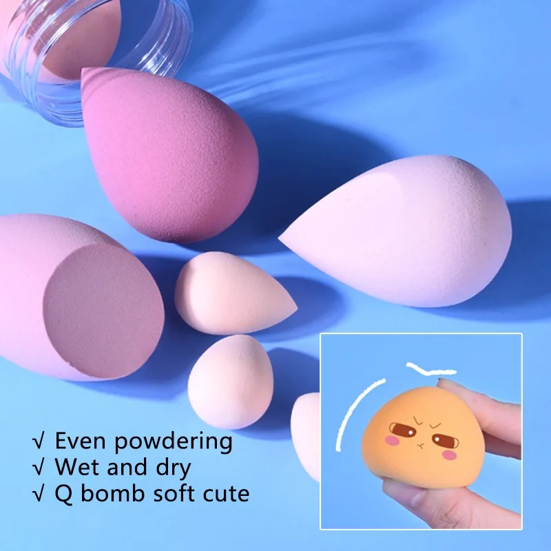 6/7pcs Makeup Sponges Egg Blender Cosmetics Powder Puff Foundation  Blush Mini Puffs Make Up Sponge Beauty Tools Accessories