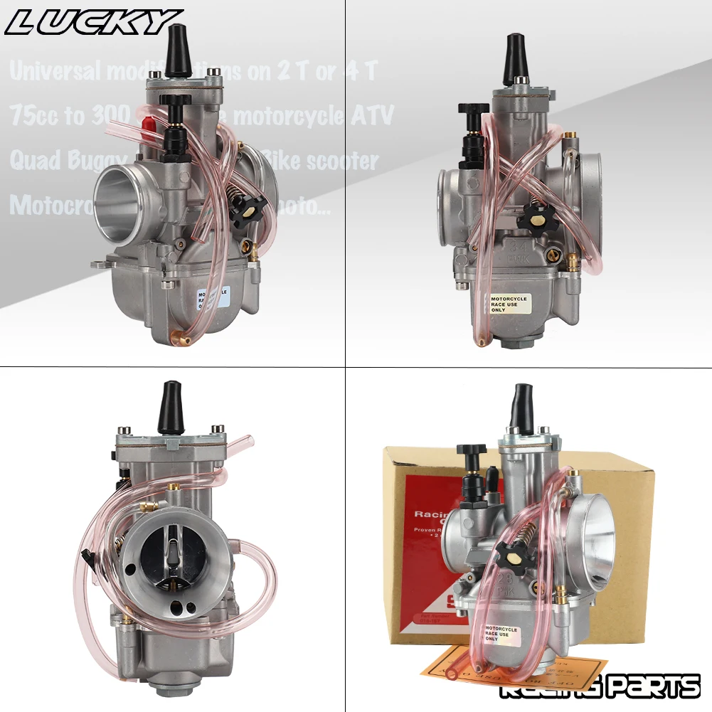 PWK 24 26 28 30 32 34mm Motorcycle Carburetor For Keihin Carb With Power Jet For 2T 4T ATV Quad Go Kart Buggy 75-300cc Universal