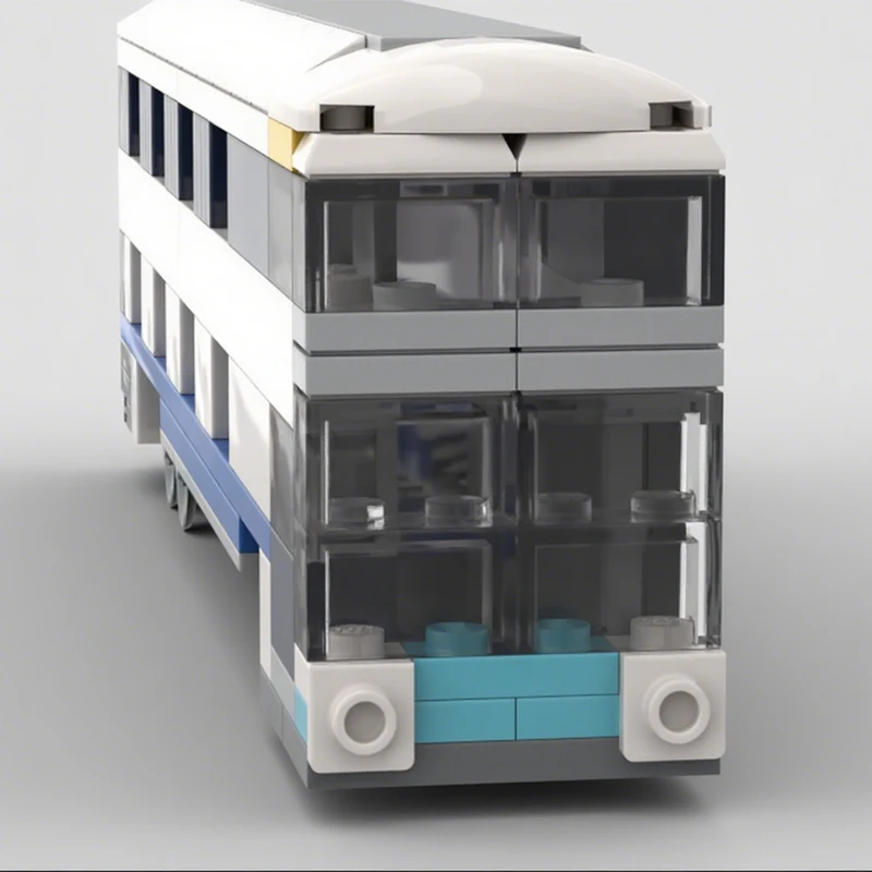 240PCS MOC Double Decker Bus with Bus Stop Model Modular Building Blocks Creative DIY Vehicle Toy for Kids & Collectors