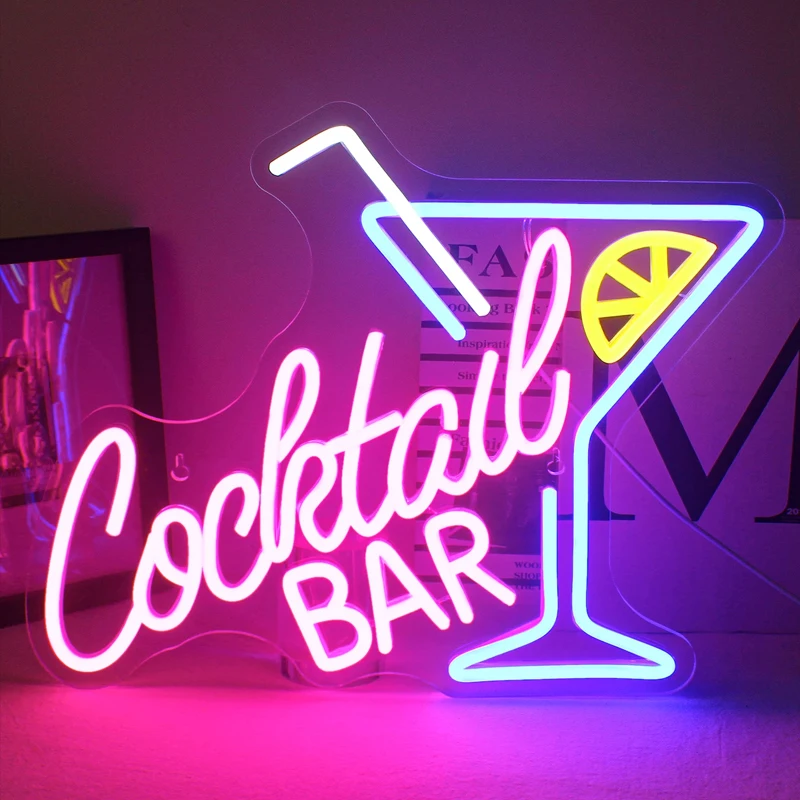 Cocktail Bar Neon Sign Led Neon light for Bar Shop Restaurant Storefront Bar Wall Decoration Business Sign view 2