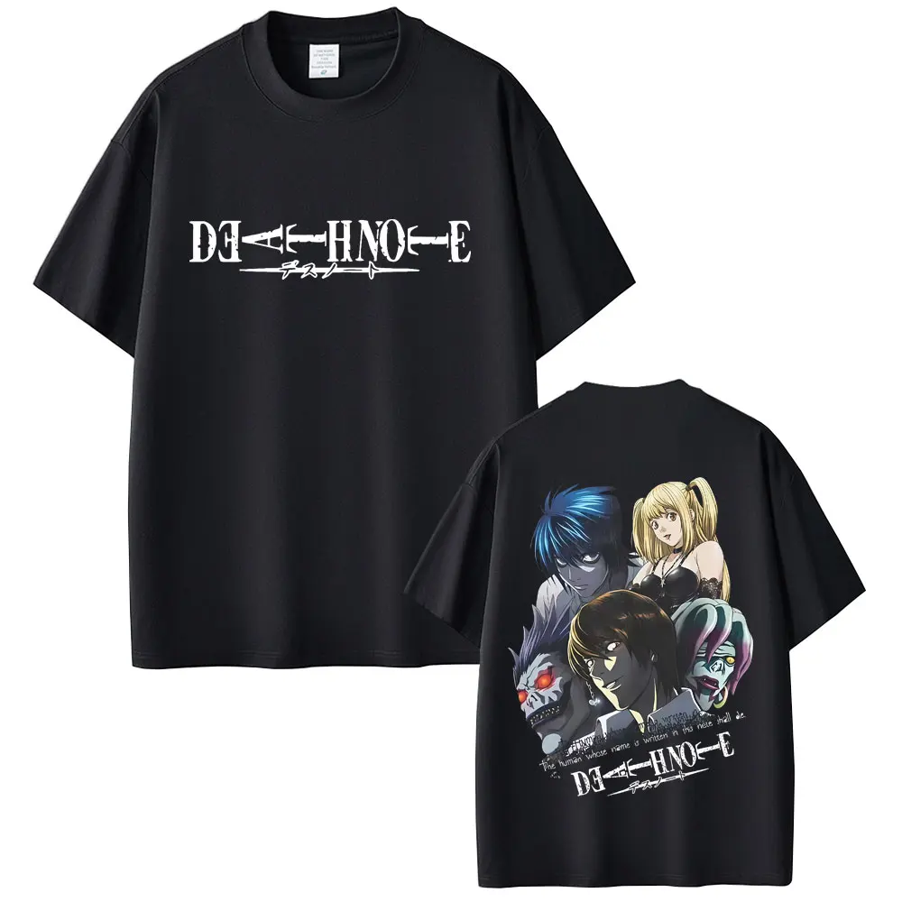 

Anime Death Note Yagami Light MisaMisa Ryuk L Lawliet Graphic Print T Shirt Men Women Casual Cotton Vintage Short Sleeve T-shirt