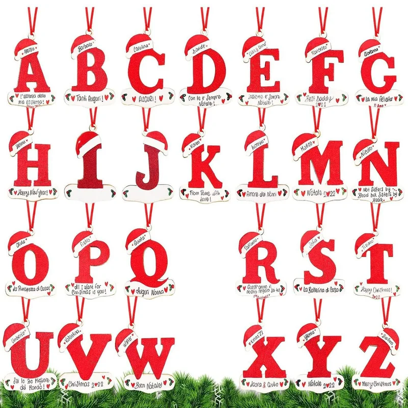 

Christmas Tree Decoration Letter Pendant Acrylic 26 Letters Hanging Ornaments Xmas New Year Party Home Decor