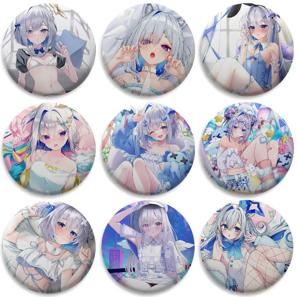 

A-Amane KanataS Cute Sexy Badges Round Exquisite Badge Brooches Creative Pins For Clothes Hat Backpack Gift Accessories