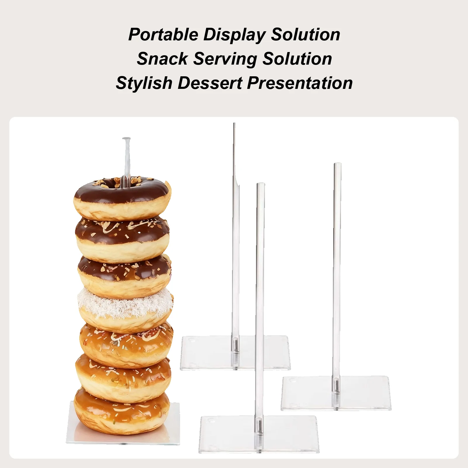 

Нескользящая прозрачная стойка для демонстрации пончиков, прозрачная подставка для пончиков, вечерние подставки для десерта, бублика, сервировочный стол для закусок, шведский стол, день рождения, Рождество