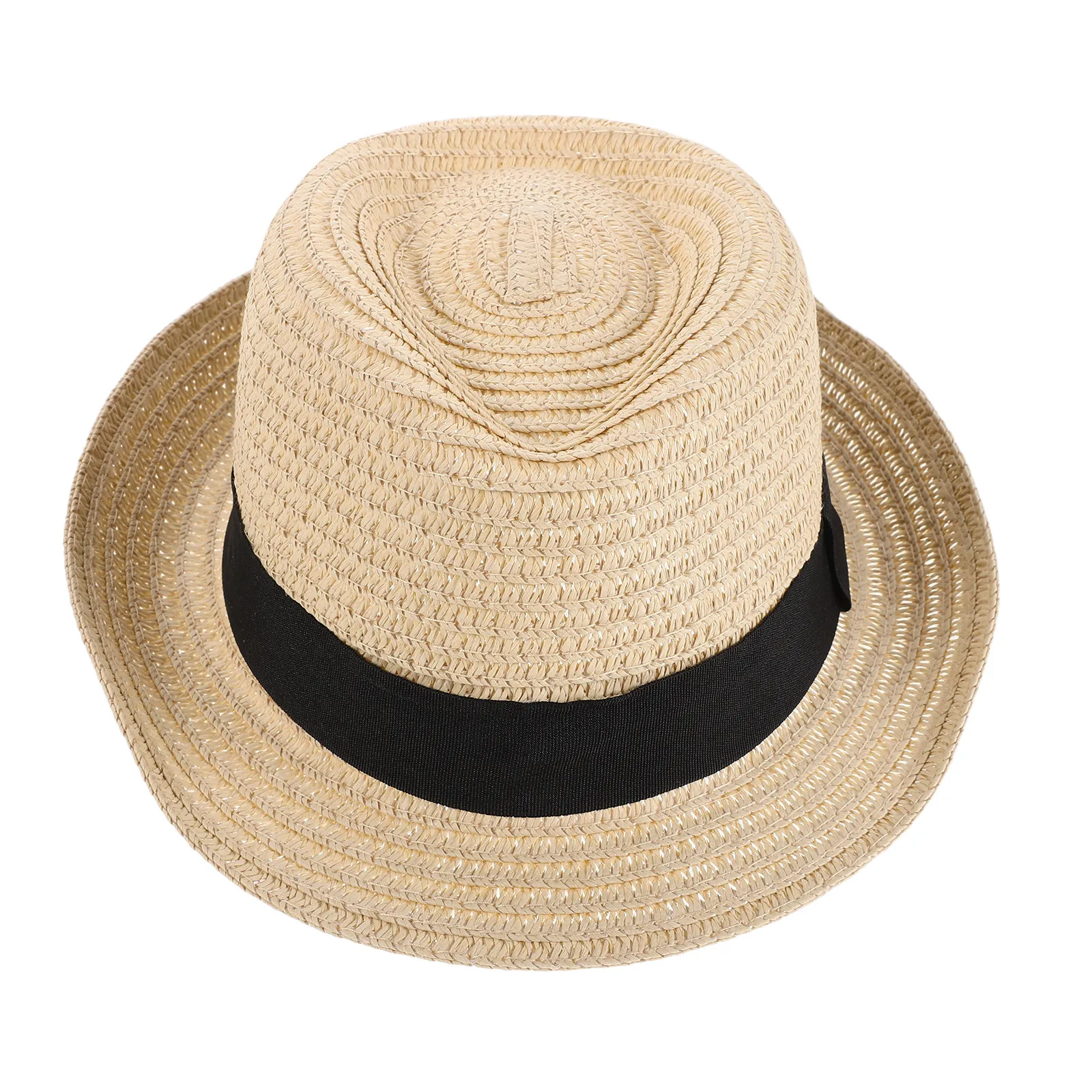 Kids Straw Sun Hat Children's Wide Brim Bucket Beach Summer Outdoor Toddler Boy Girl Adjustable Strap Lightweight Breathable