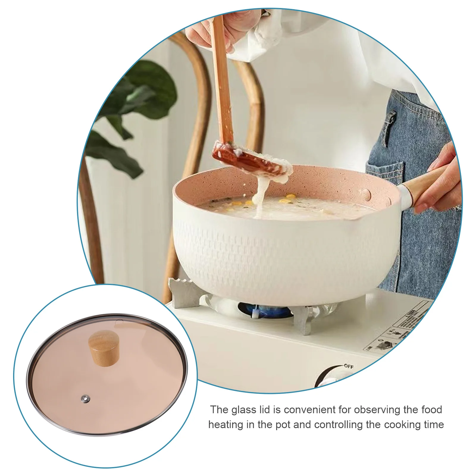 

1Set Maifan Stone Nonstick Saucepan Aluminum Alloy Easy Clean Multipurpose Gas Induction Cooker Kitchen Cooking Pot Lid