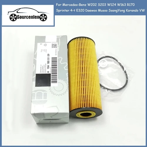 Filtro de aceite de motor 1041800109 para mercedes-benz W202 S203 W124 W163 R170 Sprinter 4-t E320 Daewoo Musso SsangYong Korando VW