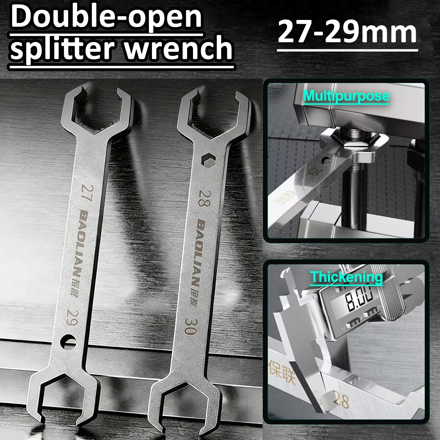 

Ключ для теплого пола, практичный двусторонний рожковый ключ-гайковерт 27/29 мм, 28/30 мм, для установки смесителей и раковин, ручной инструмент