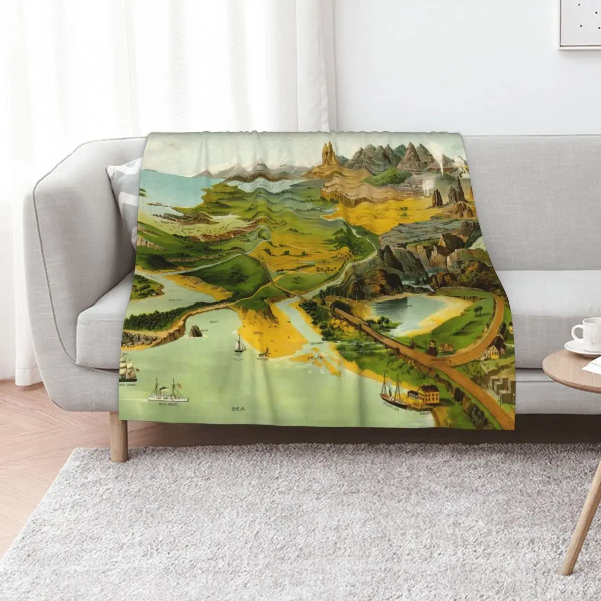 

Geographical Definitions Illustrated, 1893 by Levi Yaggy Throw Blanket Sofa Quilt Luxury Designer Hair for winter Blankets