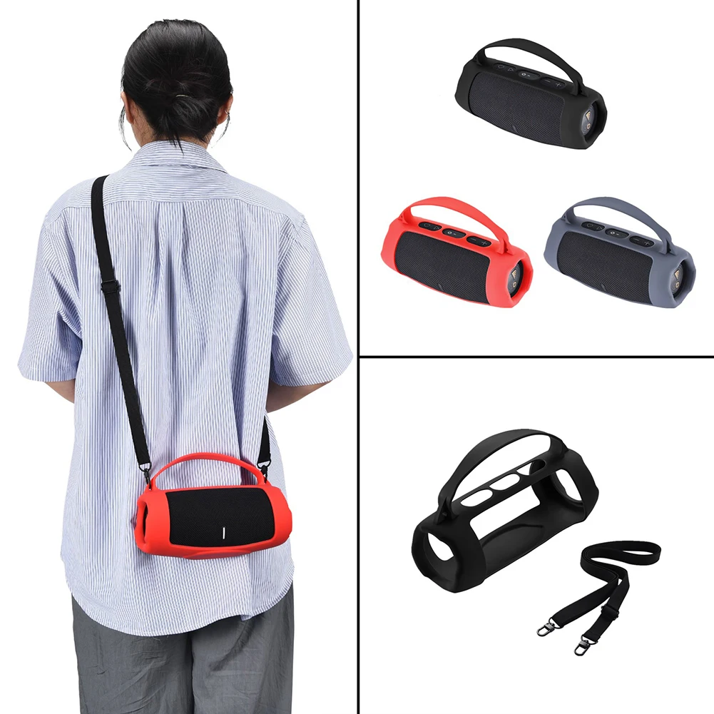Silicone Case Cover for JBL Charge 5 Speaker Case Waterproof Travel Carrying Protective Case with Shoulder Strap for JBL Charge5
