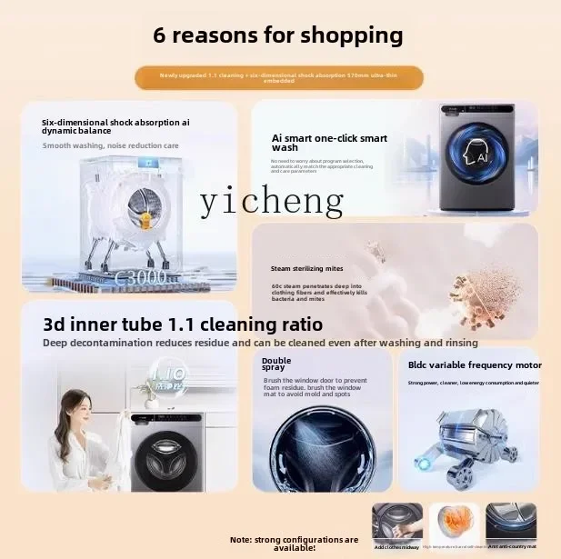 ZC household automatic drum washing machine 10kg elution drying machine