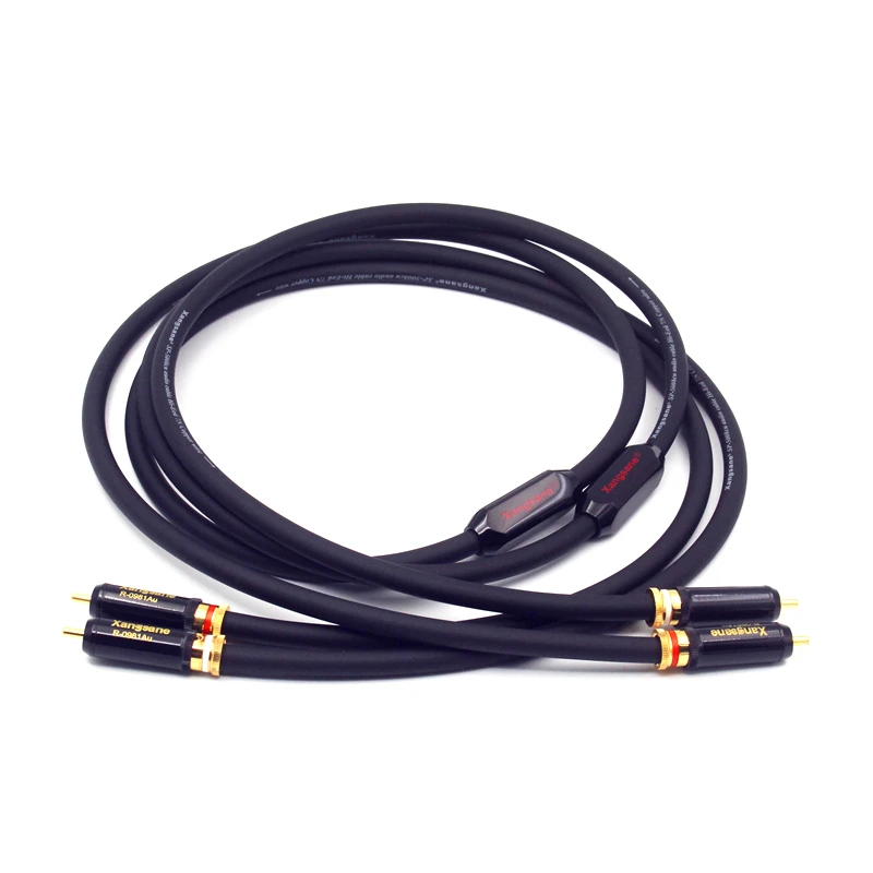 High Quality Audiophile Single Crystal Copper RCA Cable OCC HiFi Audio Signal Line with Ring