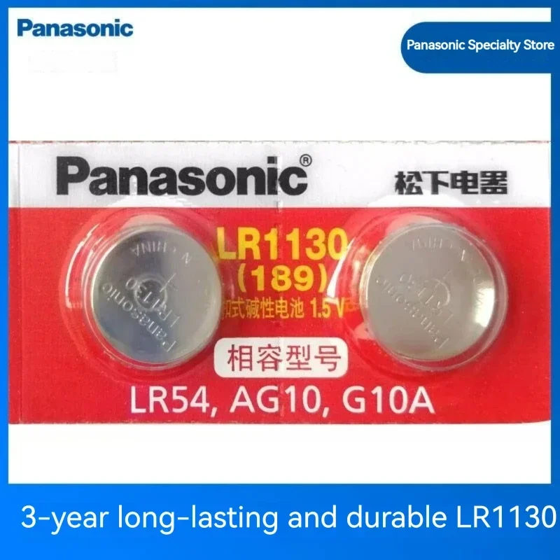 Panasonic 189 LR1130 AG10 SR1130 389 V10GA LR54 SR54 1.5V batteria alcalina a bottone per calcolatrice orologio termometro giocattolo