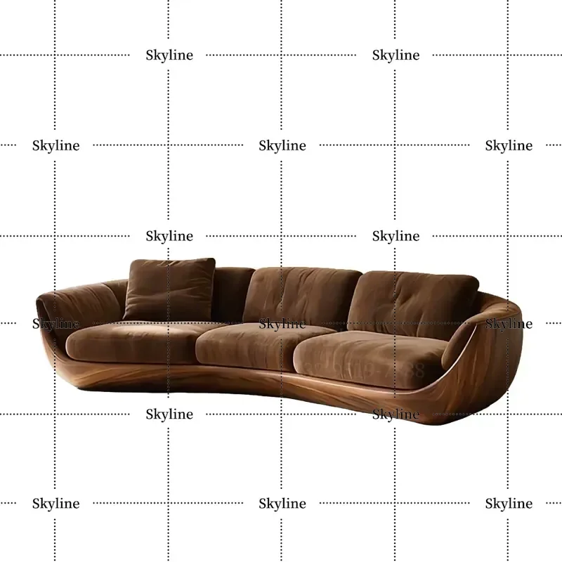 Black Walnut Solid Wood Straight Sofa, New Chinese Retro Mortise-Tenon Customizable