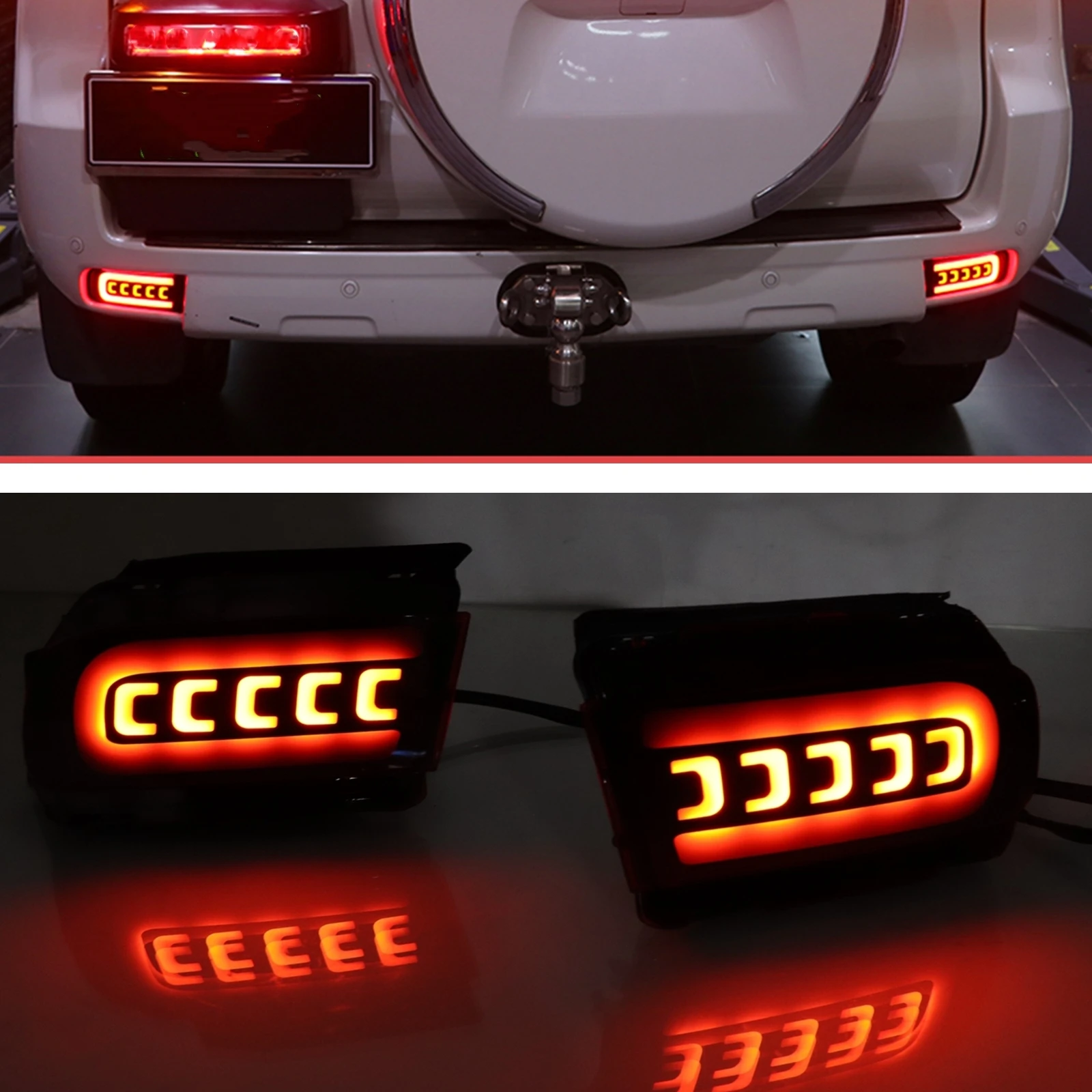 

For Land Cruiser Prado 150 LC150 FJ150 GRJ150 2010-2021 LED Rear Bumper Reflector Brake Lights Turn Reflective Signal Fog Lamp