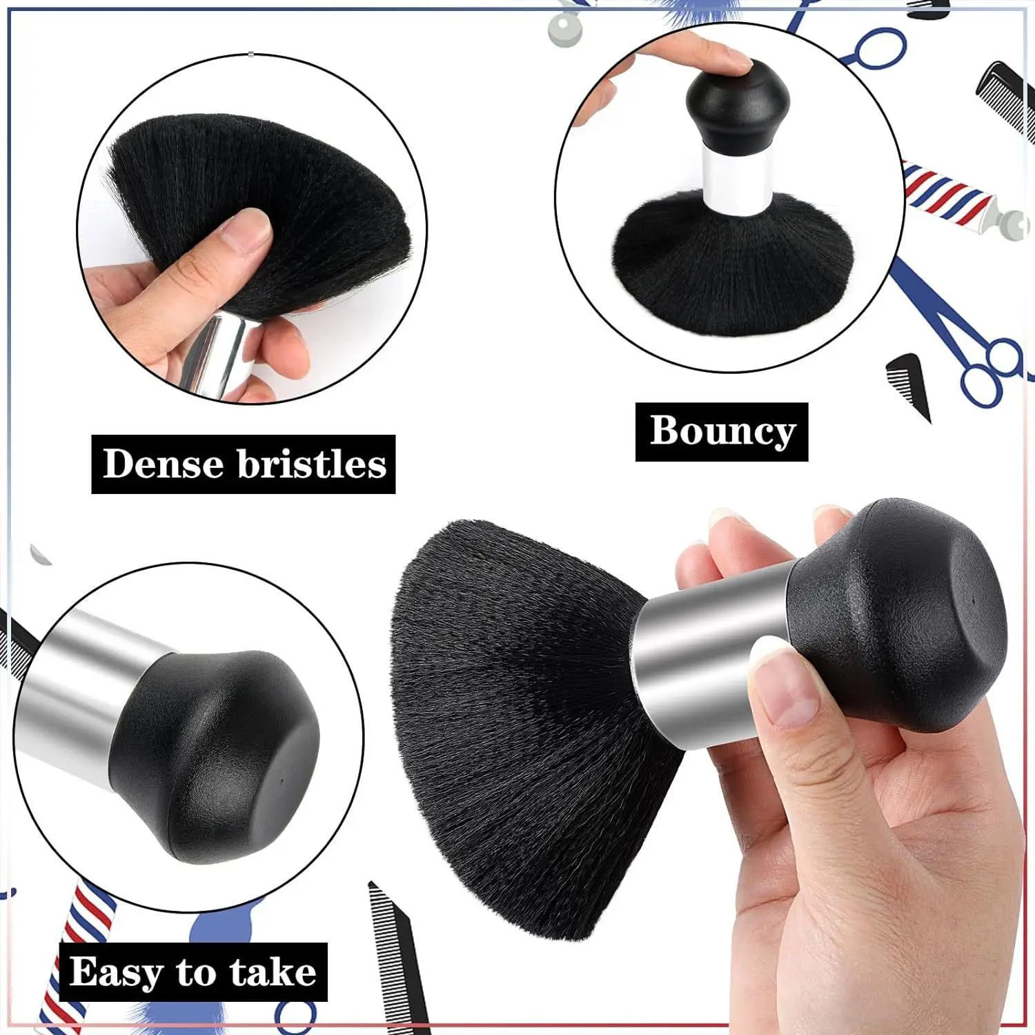 3 Pcs set Retro Oil Brush Men Beard Brush Hair Detangling Brush Portable Beard Brush Knuckle Men Barber Grooming Beard Brush
