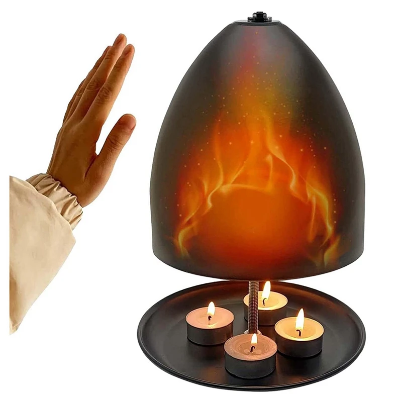 Tea Light Oven For Heating Metal Black Tea Light Candle Room Heater For Home Office