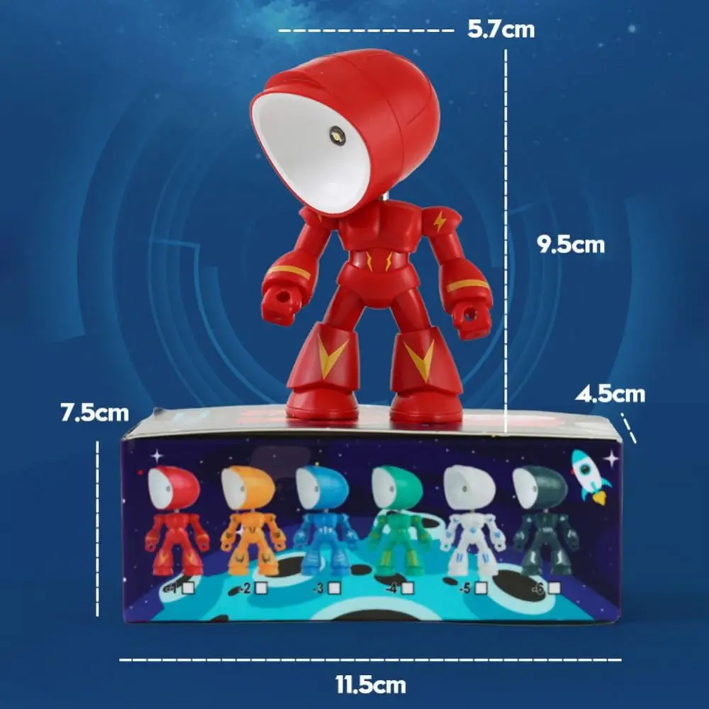 Mini Robot Nachtlampje Led Huisdier Diy Klaptafel Bureau Knop Batterij Lamp Kids Gift Slaapkamer Decor Leeslamp Night lichten