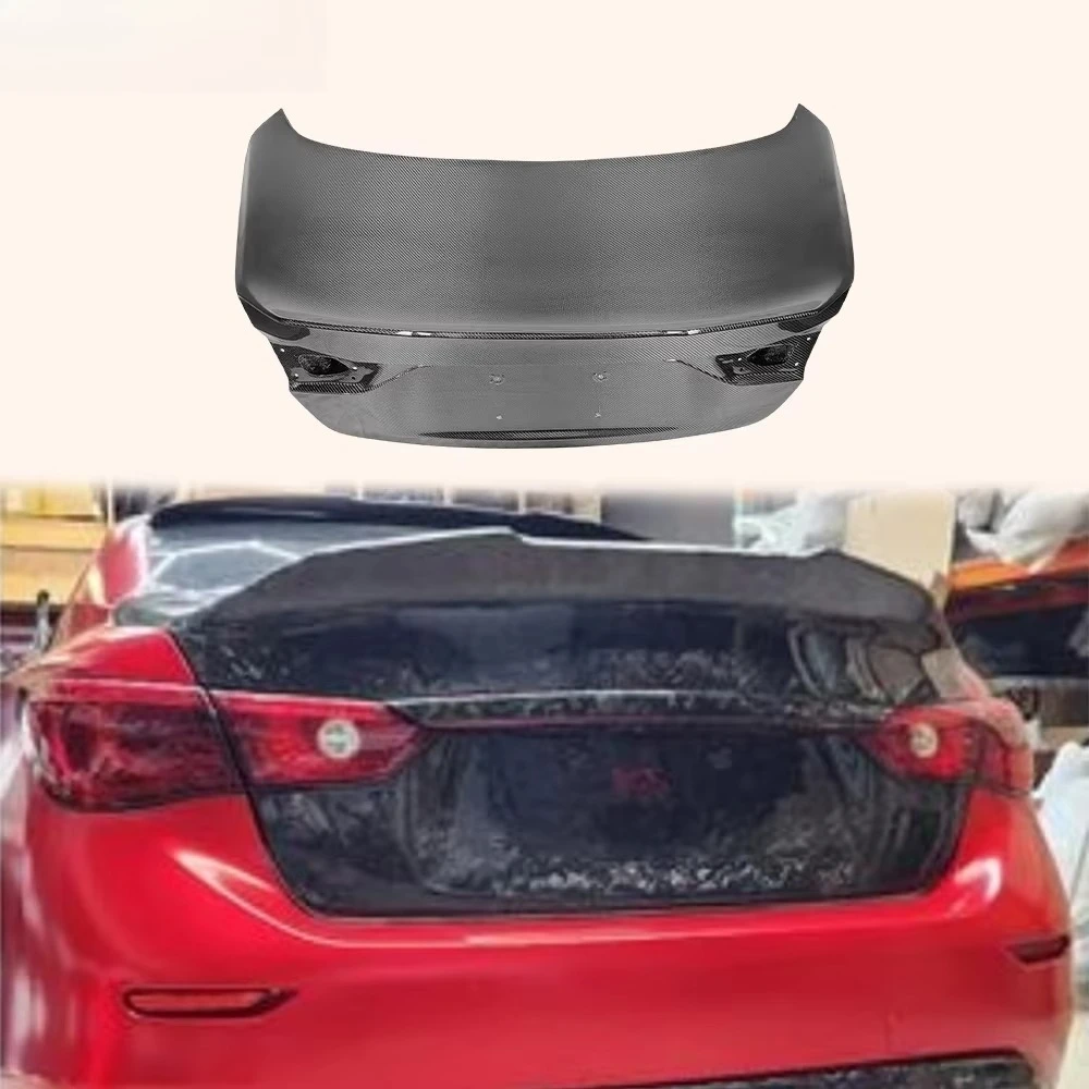 

Совершенно новый для Infiniti Q50 18-24, углеродное волокно, стиль XSJ, задний бампер, крышка багажника Ductail