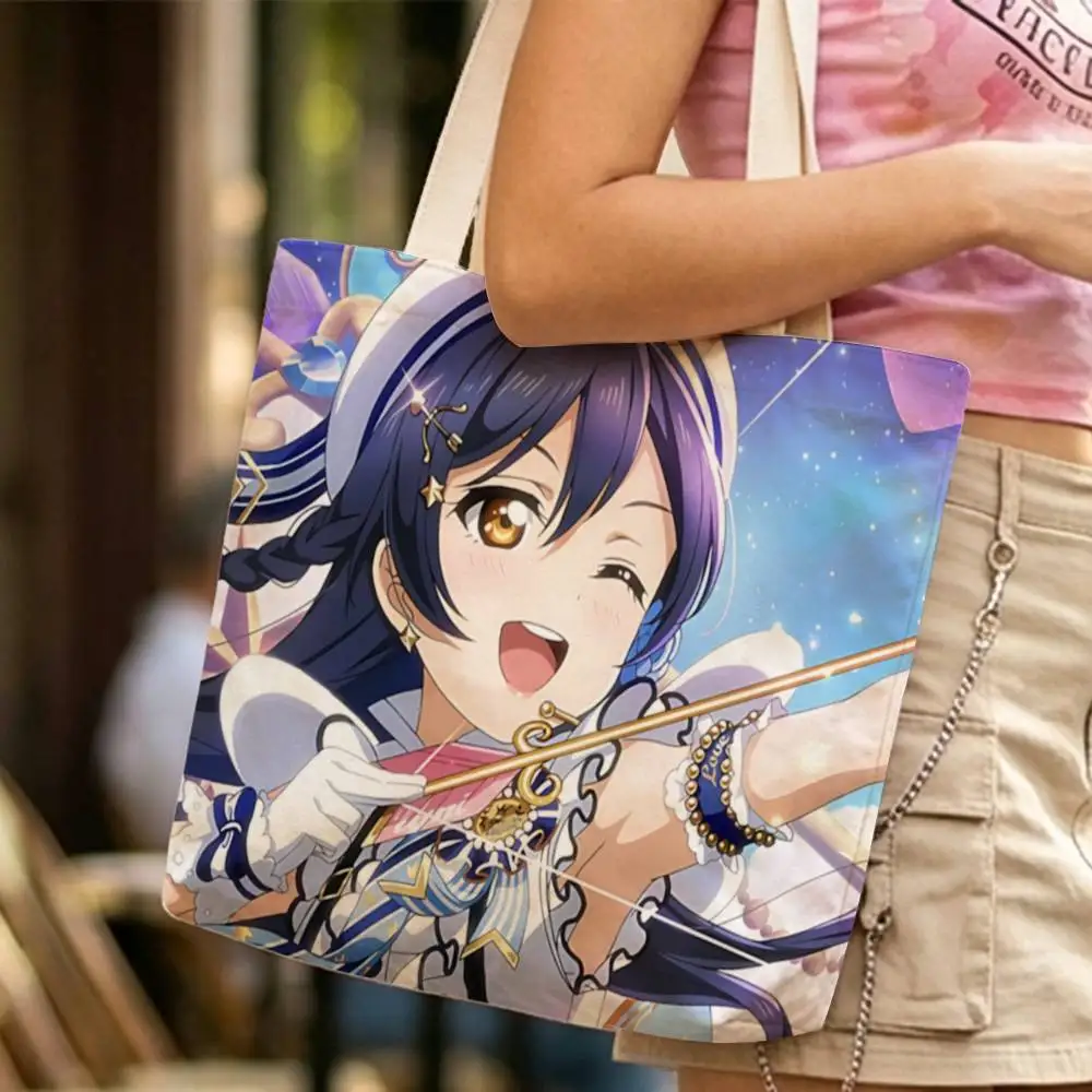 H-Hadouken Umi lovelive-us Waterproof Lined Canvas bags suitable for going to class, shopping, gifts, and commuting