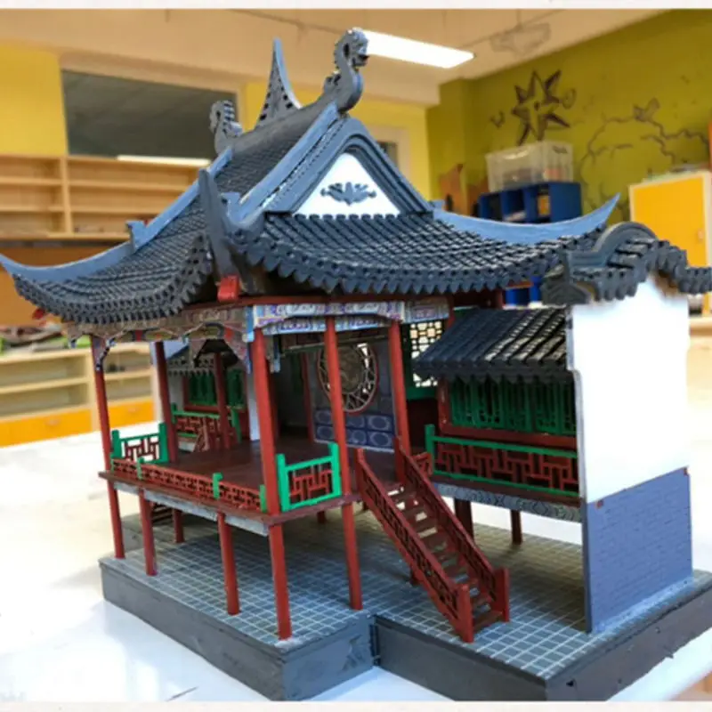 

50 Miniature Chinese Architectural Model Houses Wooden Structure Assembly Kits Educational & Collectible Building Models