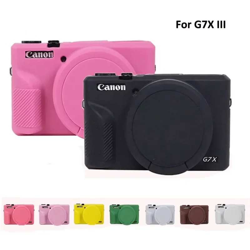 For Canon G7X Mark III G7X3 Camera Bag Accessories Camera Silicone Cover Soft Protective Skin Case with Lens Cap Vlog