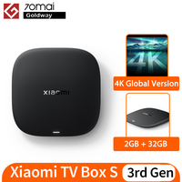 Global Version Xiaomi Mi TV Box S 3rd Gen 4K UHD Bluetooth 5.2 Wifi6 2GB 32GB Google TV Google Assistant Smart Media Control