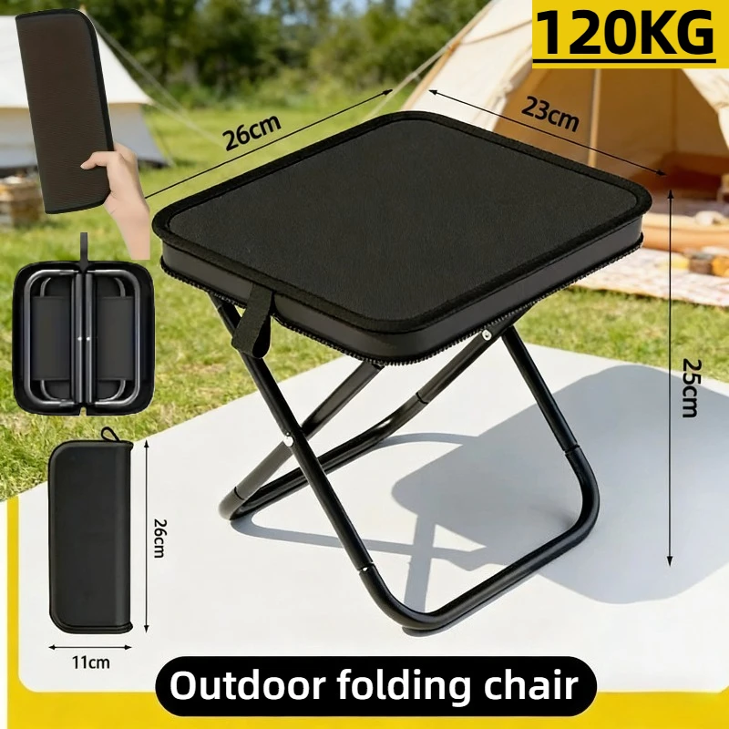 Portable Folding Camping Stool Lightweight Compact Foldable Handbag Seat for Outdoor Fishing Picnic Hiking Beach Travel