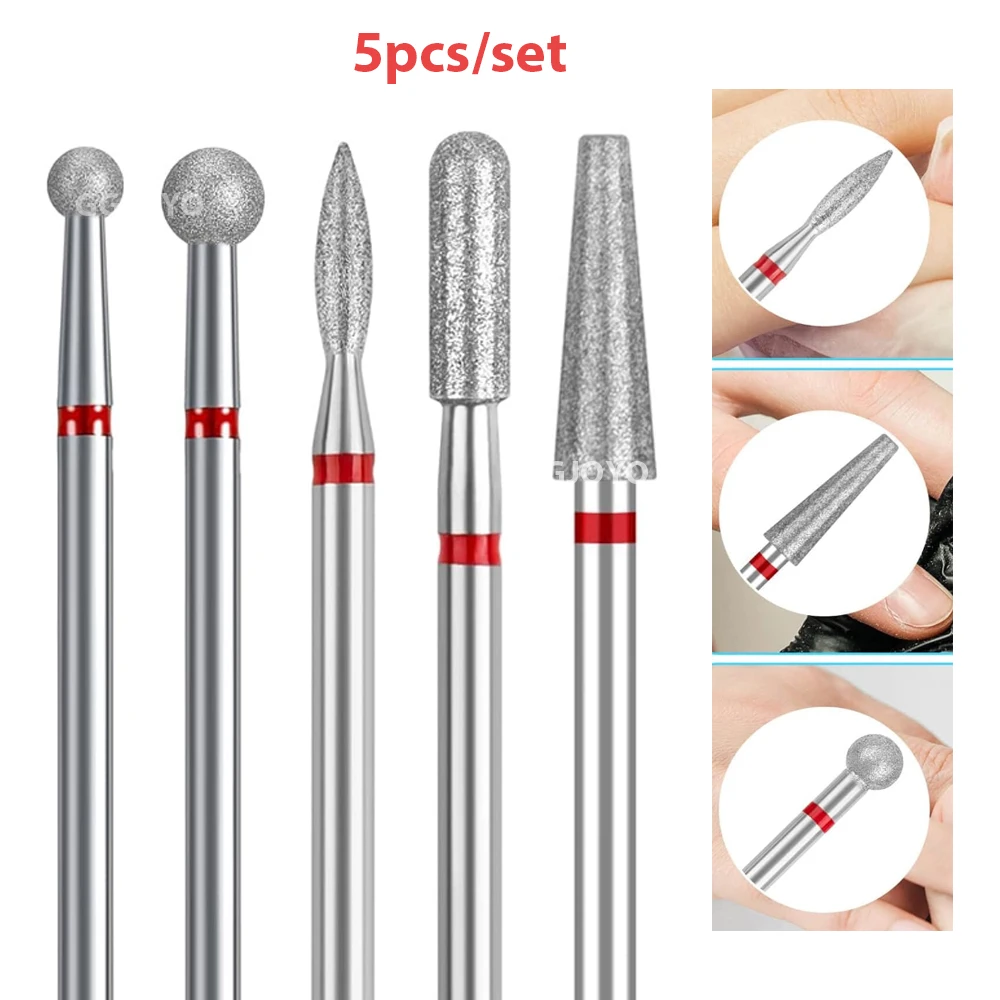 ชุดตะไบเล็บเพชร 5 ชิ้น/ชุด หัวเจียรเล็บไฟฟ้า สำหรับขัดแต่งเล็บและทำเล็บ