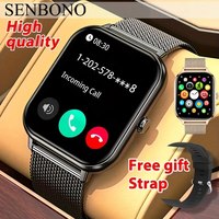 SENBONO 2023 Smart Watch Men Women 2.01 Inch HD Screen Bluetooth Call Watch Heart Rate Fitness Tracker Sport Tracker Smartwatch