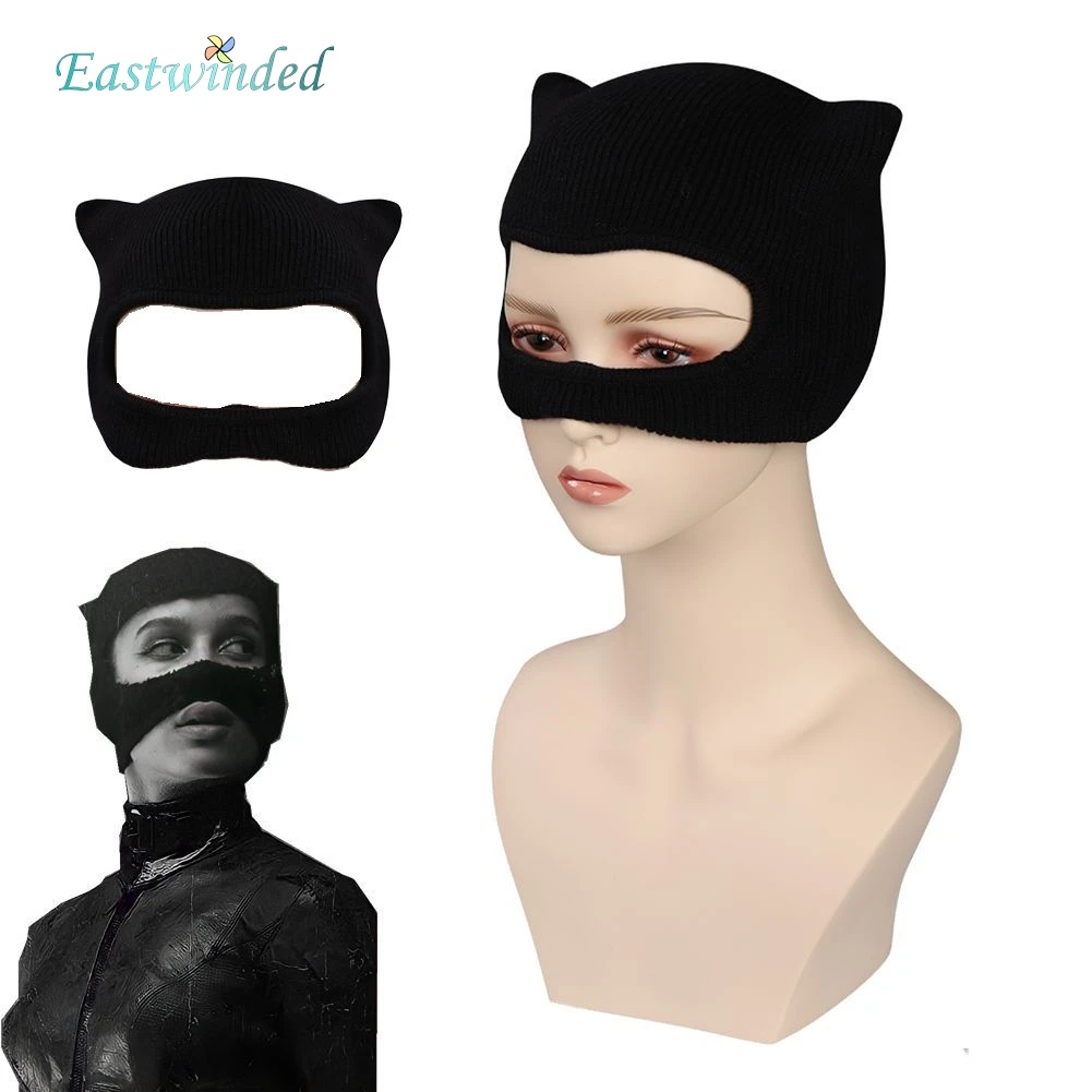 Selina Kyle Cospaly Mask Headwear Female Anti-hero Roleplay Knitted Mask Props Fantasy Costume Accessories Carnival Helmet