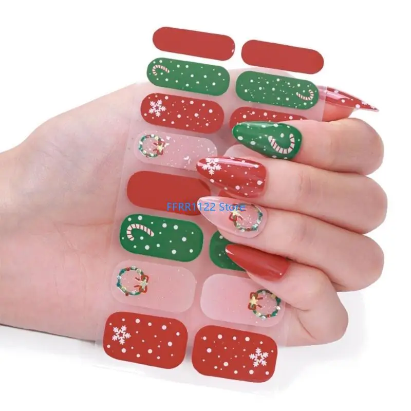 Y1UF Satury Christmas Ensino obras unhas Decalques para festas férias