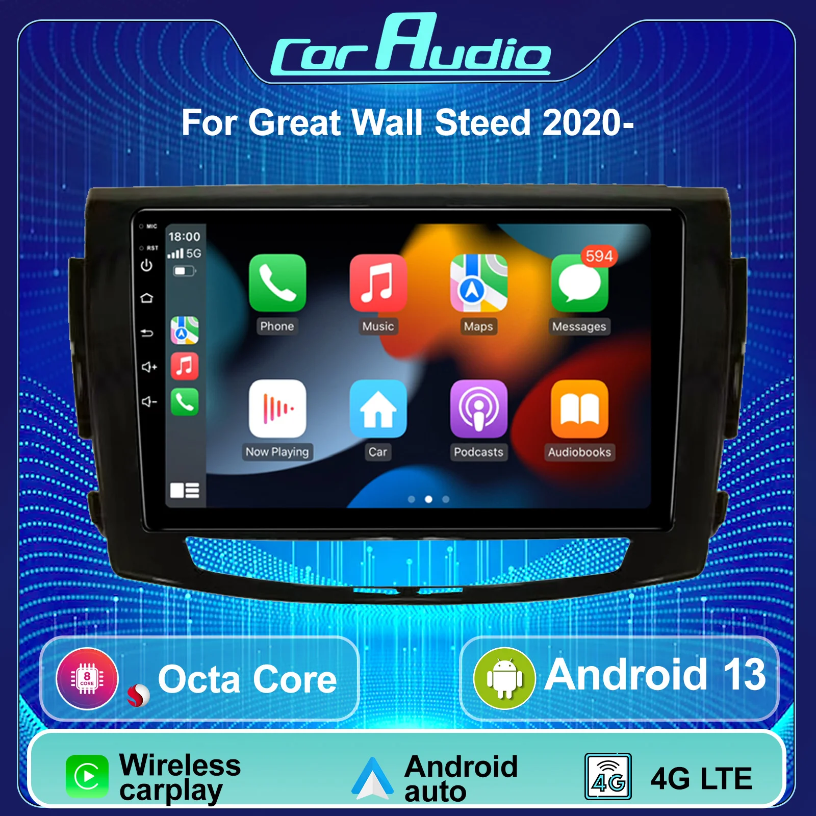 Android Car Radio For Great Wall Steed 2018-2022 Multimedia Video Player Wireless Carplay Auto GPS Navigation 4G DSP Host Unit