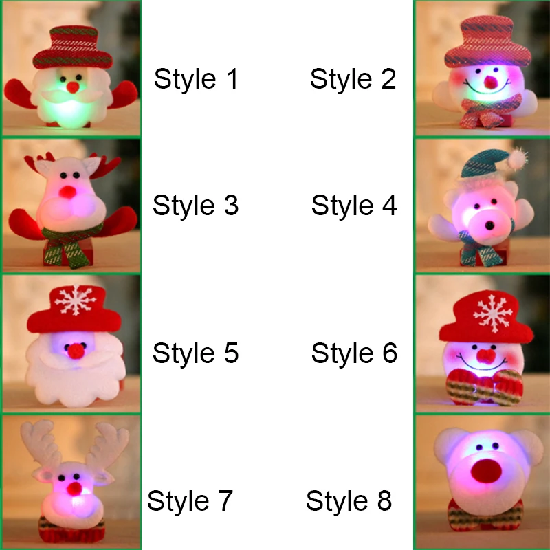 Christmas decoration items, luminous brooch, chest badge, elderly snowman, bear, Christmas gift image 4