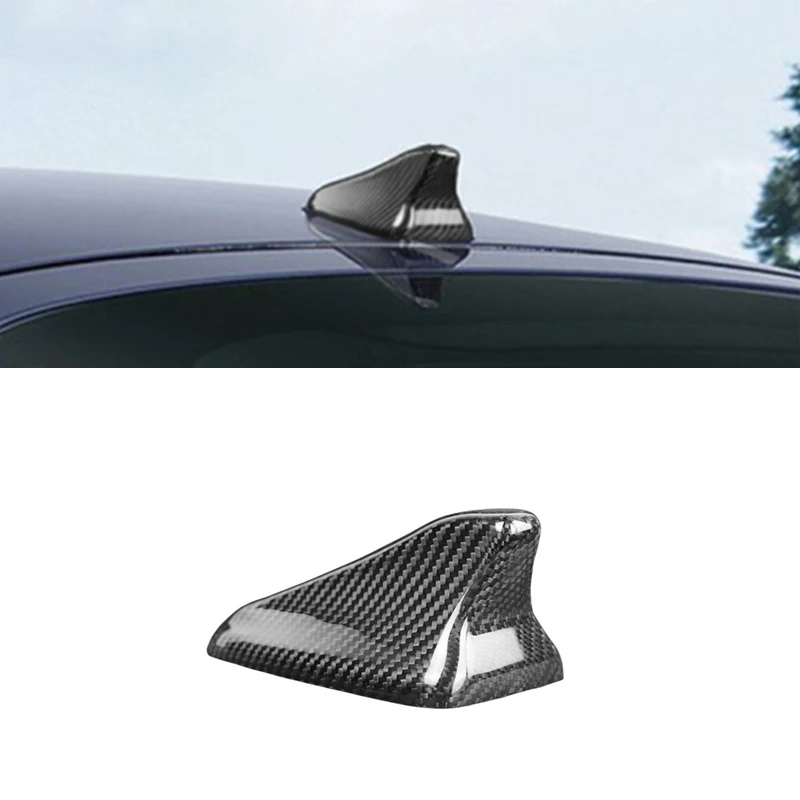 Real Carbon Fiber Shark Fin Antenna Cap Cover Trim For Kia Stinger 2018 2019 2020 2021 2022 2023