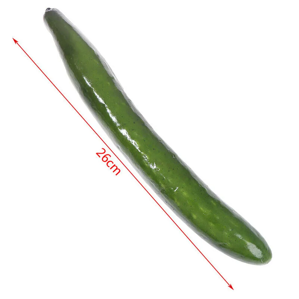 3pcs Simulation Cucumber 26cm Foam Lifelike Simulation Cucumber Fake Vegetable Props Home Kitchen Decoration Toys