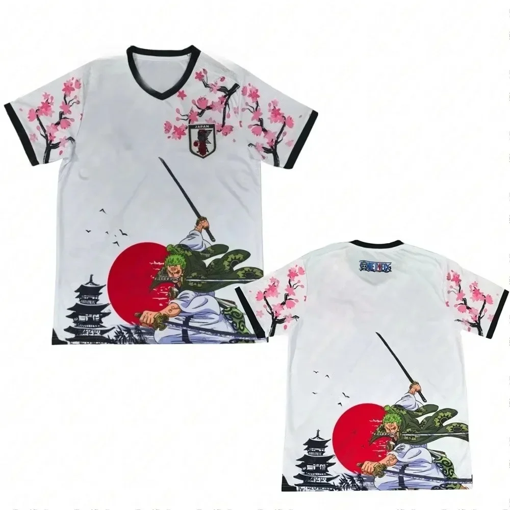 FamilyMatching Neuestes Anime One Piece Japanisches Fußballtrikot, Zoro Fan Edition, Sonderedition Atmungsaktives Jersey T-Shirt – Detail 5