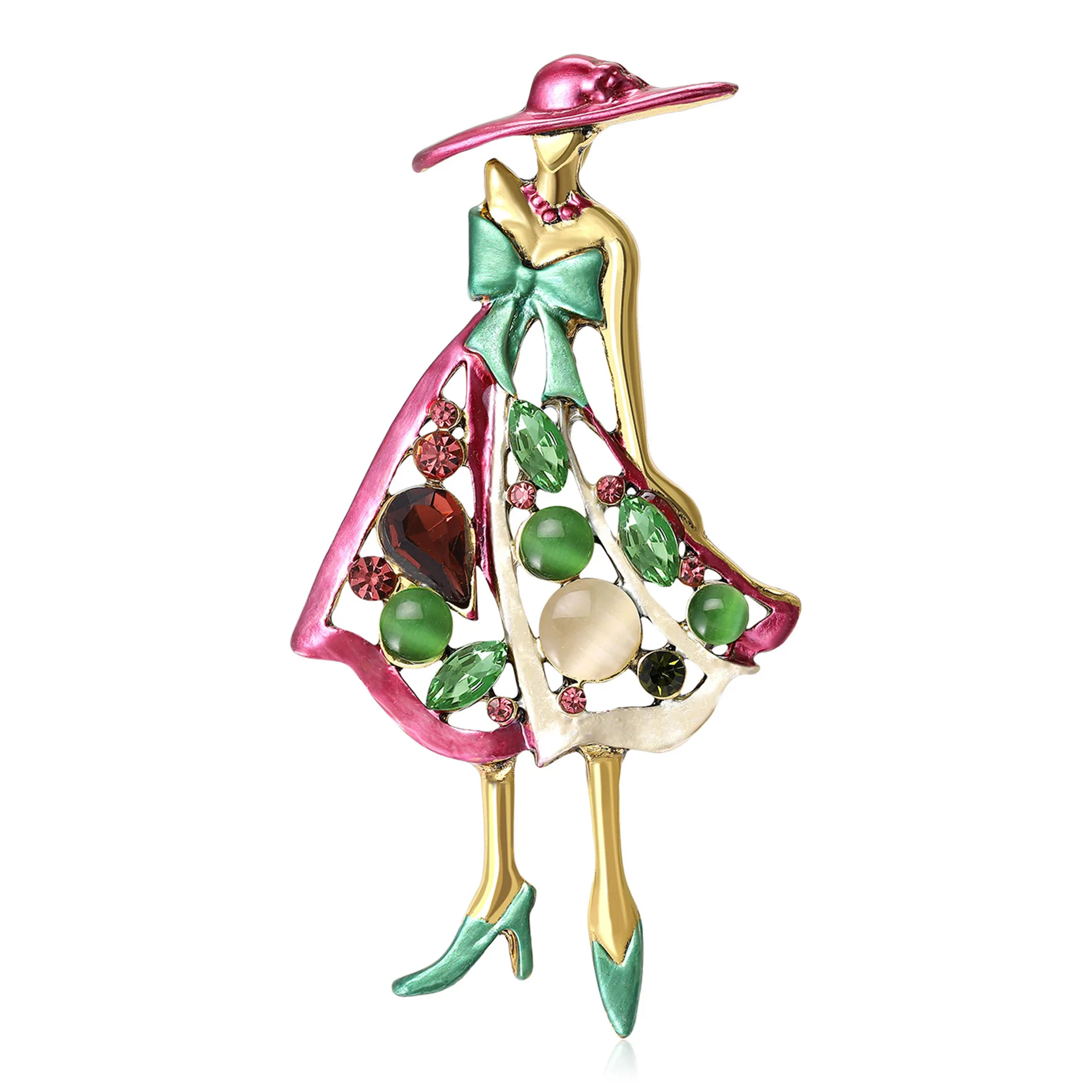 

Women's Clothing Wearing Hats, Modern Girls, Fashionable Crystal Jewelry, Women's Brooches, Daily Lapel Pins, Holiday Gifts